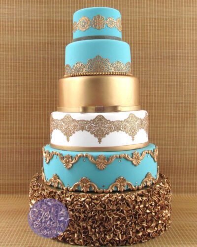 Bolo Tiffany e Dourado cod02 6andares