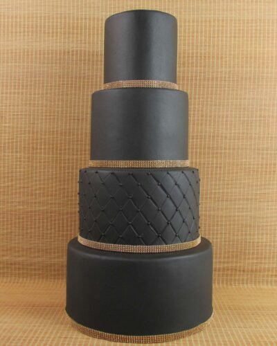 Bolo Preto Strass Dourado cod05