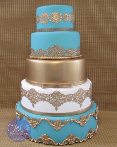 Bolo Tiffany e Dourado cod02