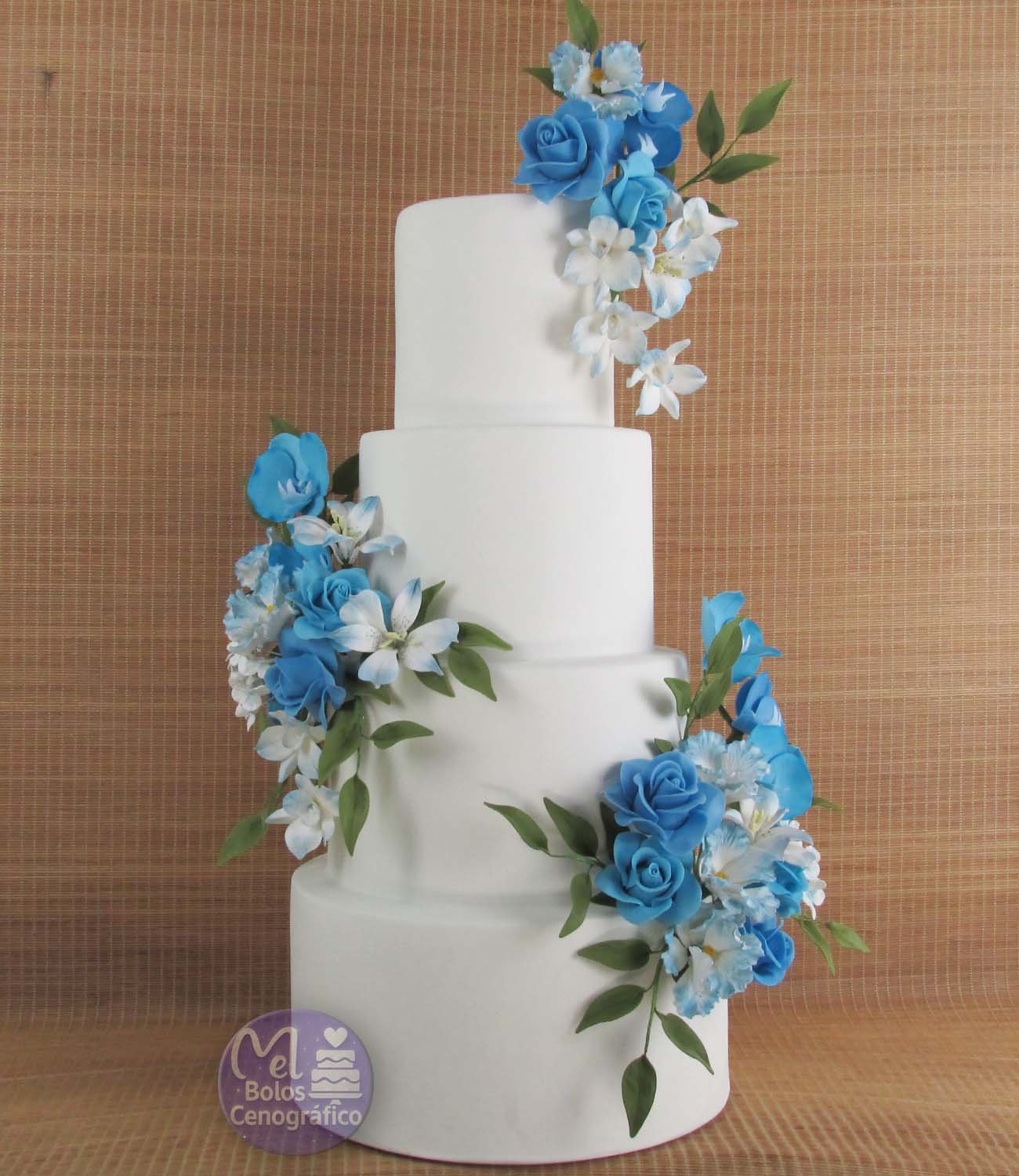 Bolo Branco e Azul cod4-76